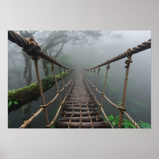 Jungle Bridge over a Crevasse Poster (Front)