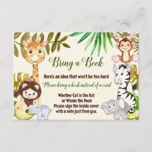 Jungle Bring a book Card, Safari Bring a Book Card