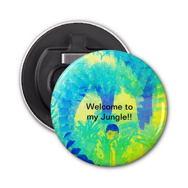 Jungle Button Bottle Opener (Front)