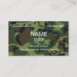 Jungle Camouflage Business Card
