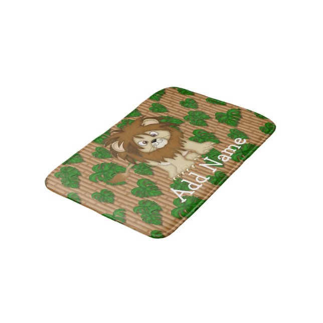 Jungle Cartoon Lion Kid's Bedroom Rug or Mat (Angled)