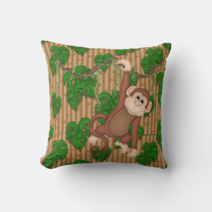 Jungle Cartoon Monkey Throw Pillow Home Decor