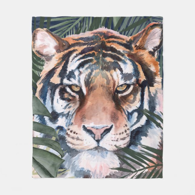 Jungle Cat - Tiger Fleece Blanket (Front)