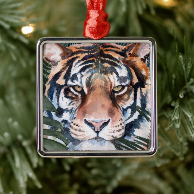 Jungle Cat - Tiger Metal Tree Decoration (Tree)