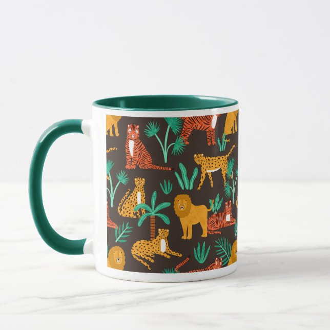 Jungle Cats Pattern Mug (Left)