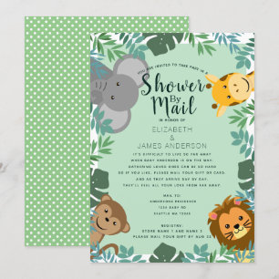 Jungle Critters Baby Shower by Mail Invitation