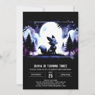 Jungle Custom Wolf Birthday Invitation