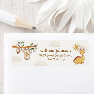 Jungle Dino Clothesline Baby Shower Return Addess