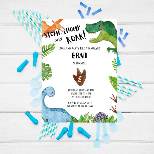 Jungle Dinosaur Birthday Party  Invitation (Creator Uploaded)