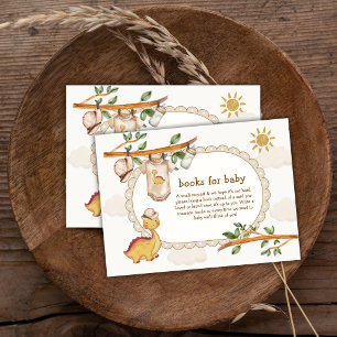 Jungle Dinosaur Clothesline Books For Baby Shower Enclosure Card