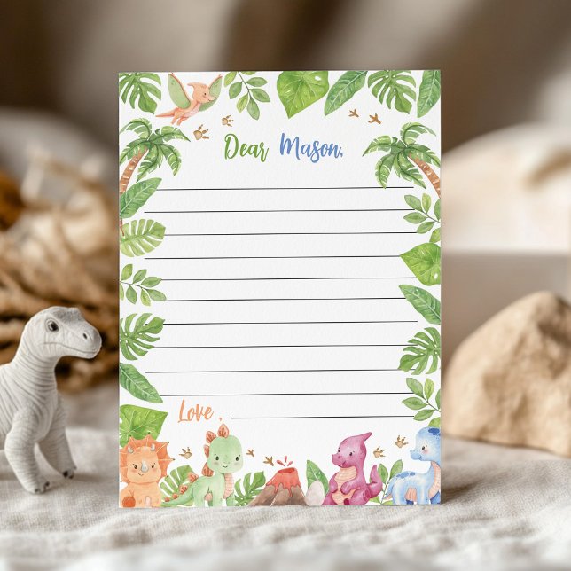 Jungle Dinosaur Time Capsule Note Message Card (Creator Uploaded)