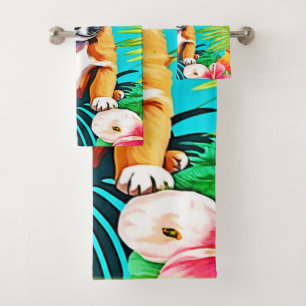 Jungle Dog Art Bath Towel Set
