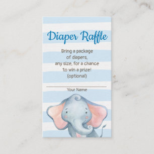 Jungle Elephant Baby Shower Diaper Raffle Card