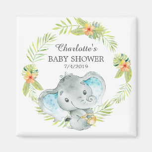 Jungle Elephant Baby Shower Favour Magnet