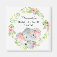 Jungle Elephant Baby Shower Favour  Magnet