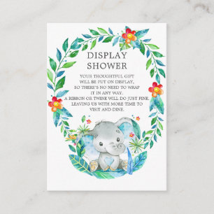 Jungle Elephant Baby Shower Gift Display Shower Enclosure Card