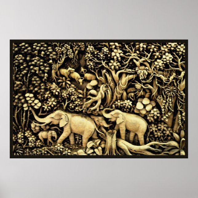 Jungle Elephants 26 x 24 Poster (Front)