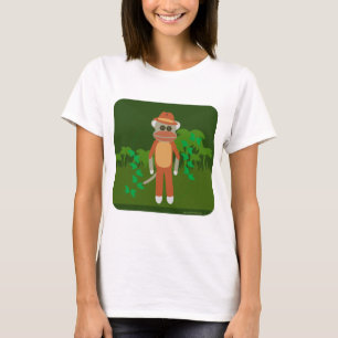 Jungle Explorer Tour Sock Monkey Character T-Shirt