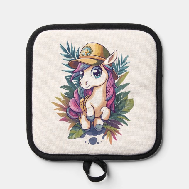 Jungle Explorer Unicorn (1) Pot Holder (Front)