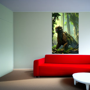 Jungle fantasy beast in the Jungle   AI Art Poster
