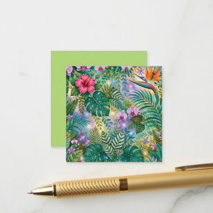 Jungle Fantasy Flowers Purple Green Gold Dreamy Enclosure Card