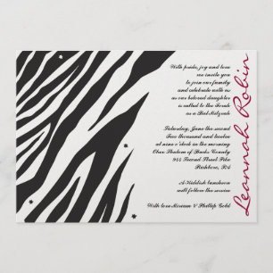 JUNGLE FEVER Bat Bar Mitzvah Invitation Invite