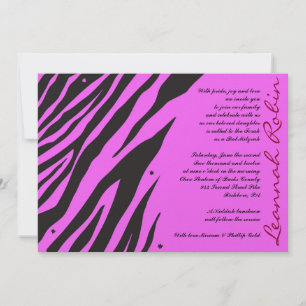 JUNGLE FEVER Bat Bar Mitzvah Invitation Pink