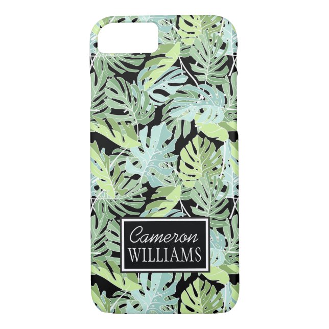 Jungle Floral Pattern | Add Your Name Case-Mate iPhone Case (Back)