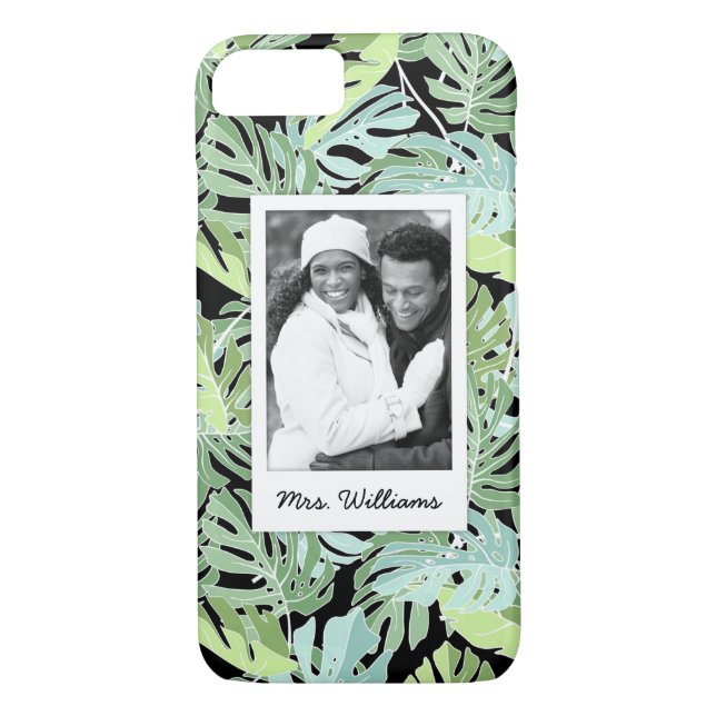 Jungle Floral Pattern | Add Your Photo & Name Case-Mate iPhone Case (Back)