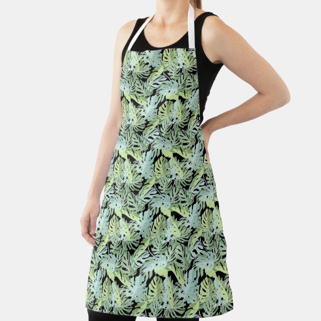 Jungle Floral Pattern Apron (Insitu)