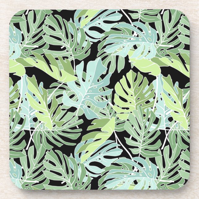 Jungle Floral Pattern Coaster (Front)