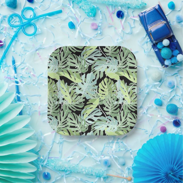 Jungle Floral Pattern Paper Plate (Party)
