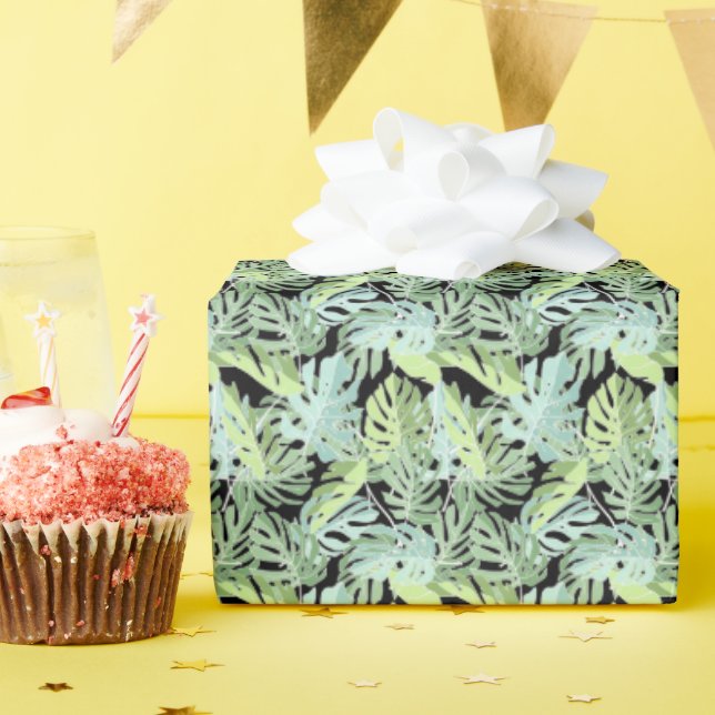 Jungle Floral Pattern Wrapping Paper (Birthday Party)