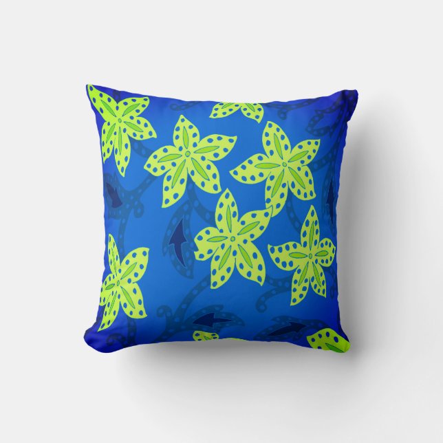 Jungle Floral Throw Pillow (Front)