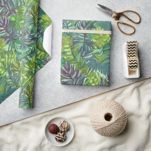 Jungle foliage seamless pattern wrapping paper (Crafts)