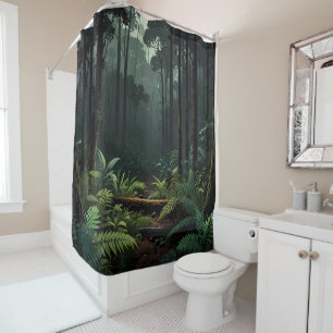 Jungle forest of green Shower Curtain Design