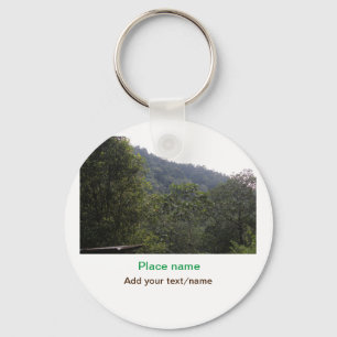 Jungle forest trees moutain travel add place name key ring
