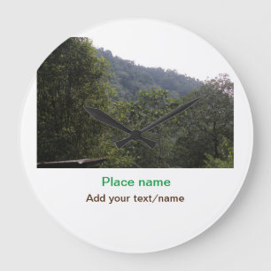 Jungle forest trees moutain travel add place name large clock