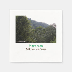 Jungle forest trees moutain travel add place name napkin