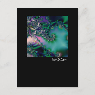 Jungle · Fractal Art · Purple & Teal Invitation