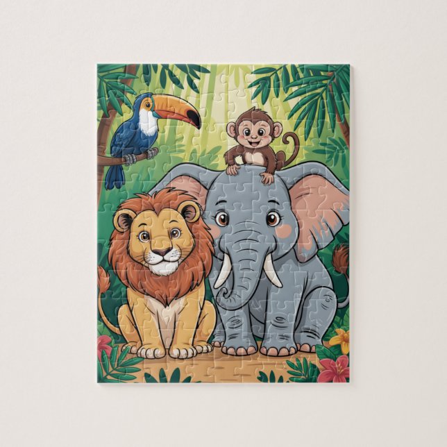 Jungle friends kids puzzle (Vertical)