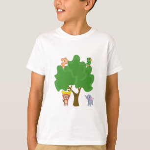 "Jungle Friends Playing Around the Tree" T-Shirt