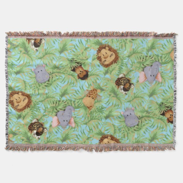 Jungle Friends Throw Blanket (Front)