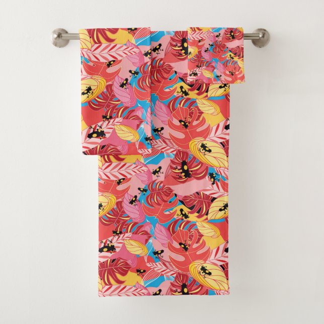 Jungle Frogs Bath Towel Set (Insitu)