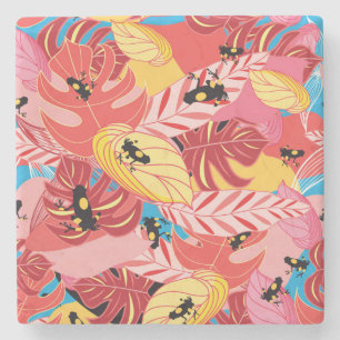 Jungle Frogs Stone Coaster
