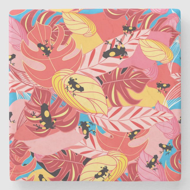 Jungle Frogs Stone Coaster (Front)