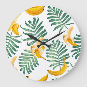 Jungle Fruits: Vibrant Vintage Large Clock