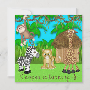 Jungle Fun Birthday Invitation