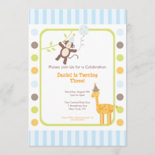 Jungle Fun Birthday Party Invitation