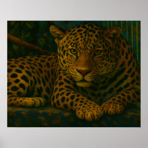 Jungle Gaze – Resting Leopard in the Wild Poster